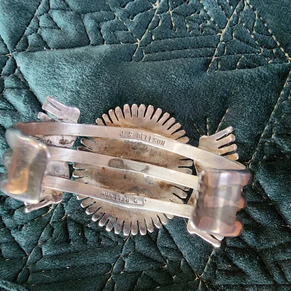 Bracelet and Necklace Set~ Native Signed BellisonZuni J.S. Bellson Sterl… - Picture 9 of 16